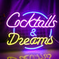 Cocktails & Dreams Neon Sign | Bar & Nightlife Collection