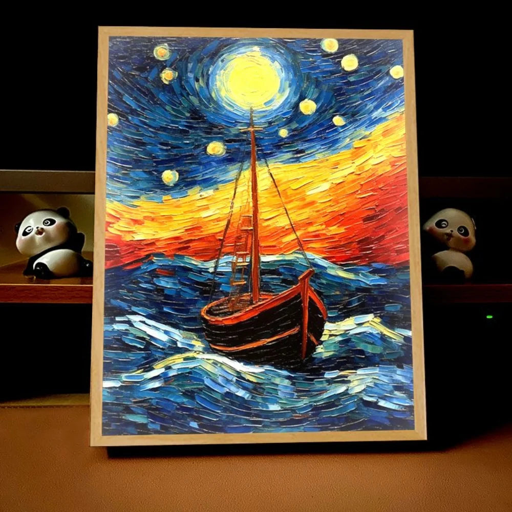 Van Gogh Art Anime LED Light Painting | Wall Art Light Decoration