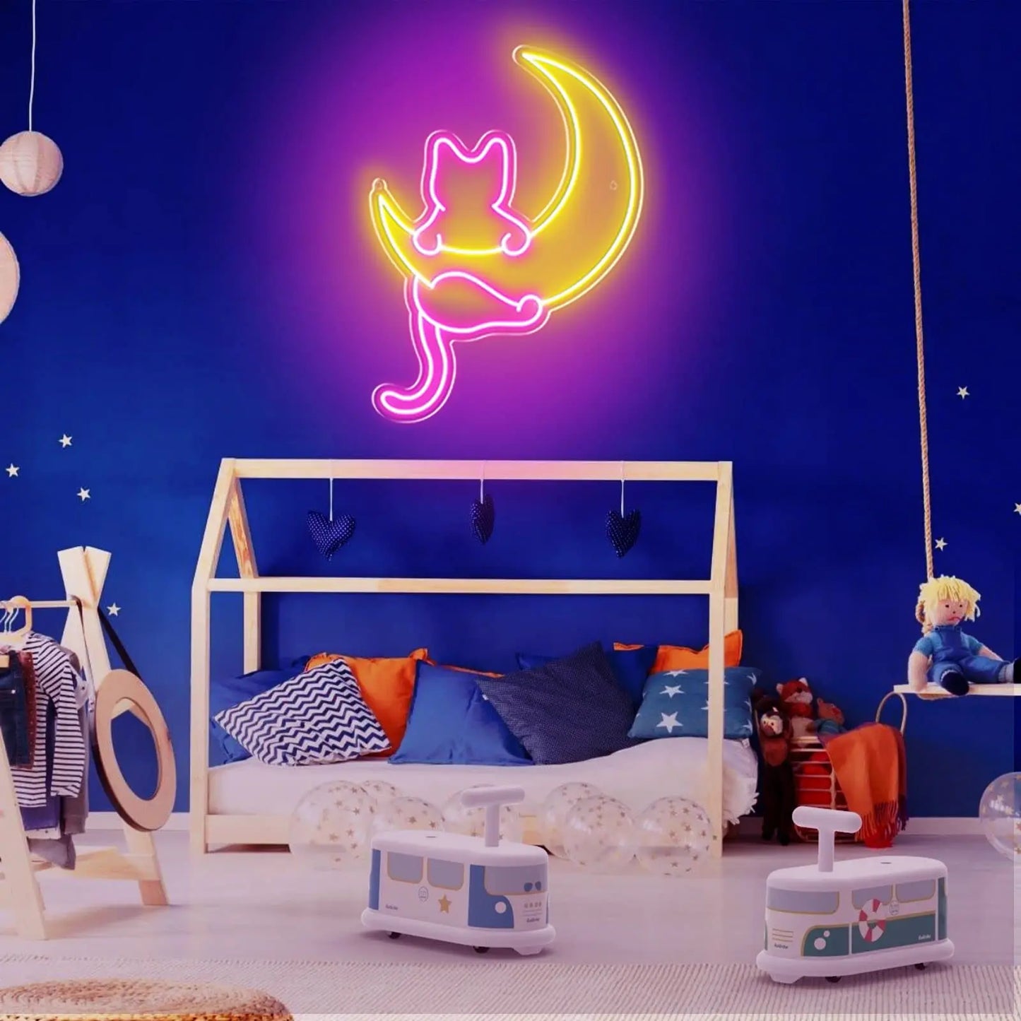 Cat & Moon Neon Sign | Animal Collection