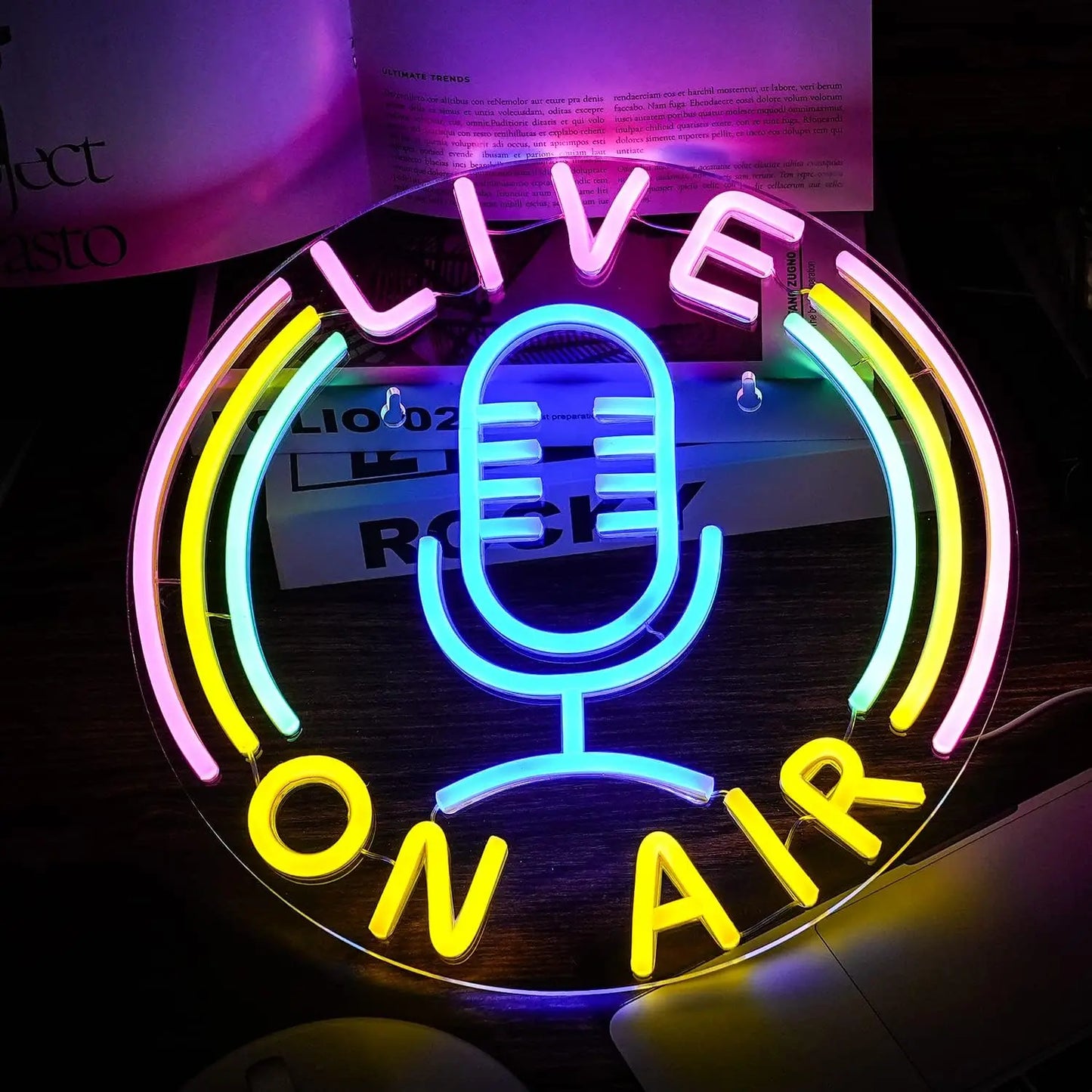 Live On Air Neon Sign | LED Artwork Wall Art Signage