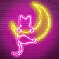 Cat & Moon Neon Sign | Animal Collection