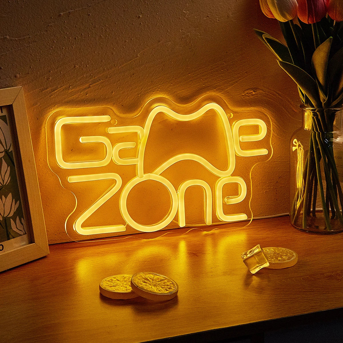 Game Zone with Controller Neon Sign | Gaming Collection