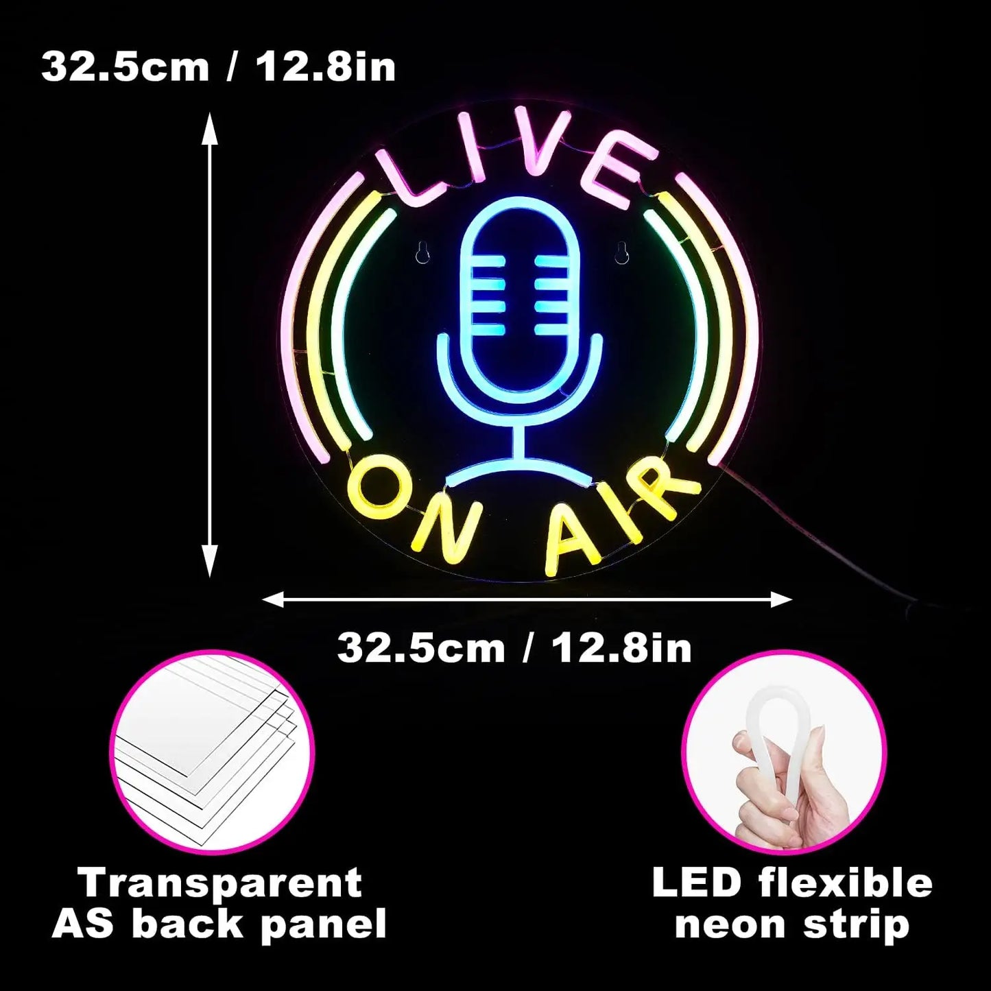 Live On Air Neon Sign | LED Artwork Wall Art Signage