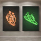 Neon Sign Sneaker Poster | Kicks Shoes Wall Art Print Canvas Paintings