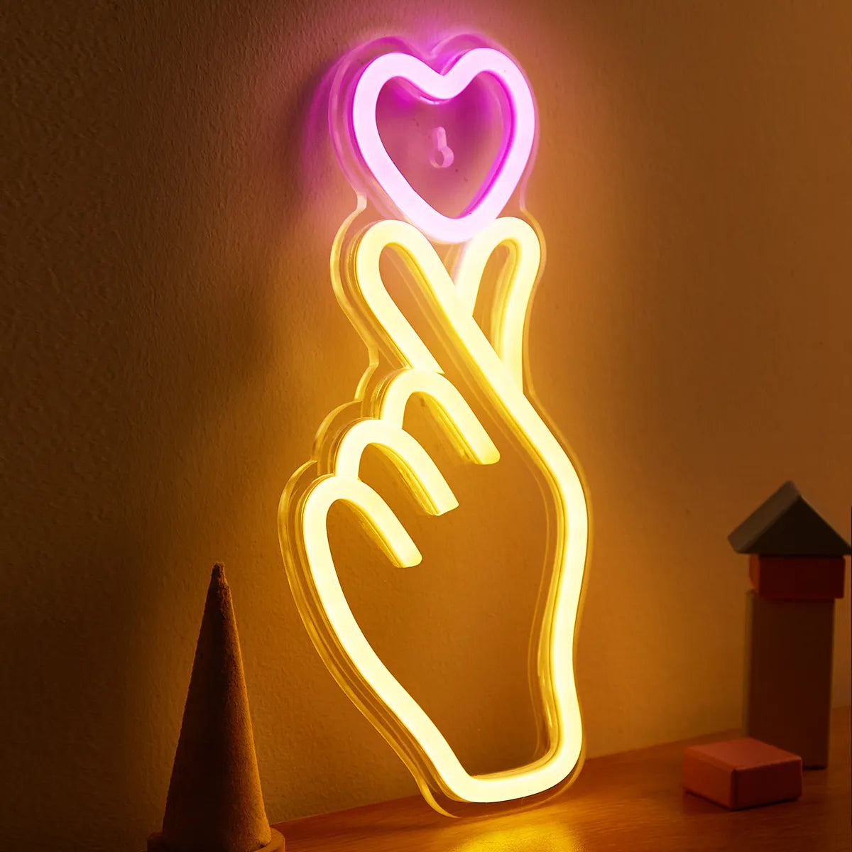 Hand & Heart Neon Sign | Wedding & Love Collection