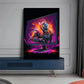 Pop Neon Video Game Character Poster | Gamepad Headphones Canvas Print Wall Art